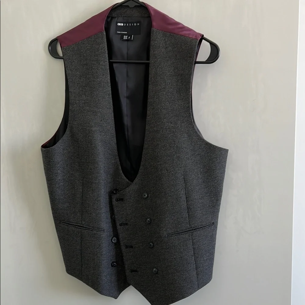 Men's Gray Vest by ASOS Design - Picture 1 of 2
